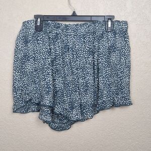 Melrose and Market Muted Green and Gray Print Pajama Shorts XL (5273)